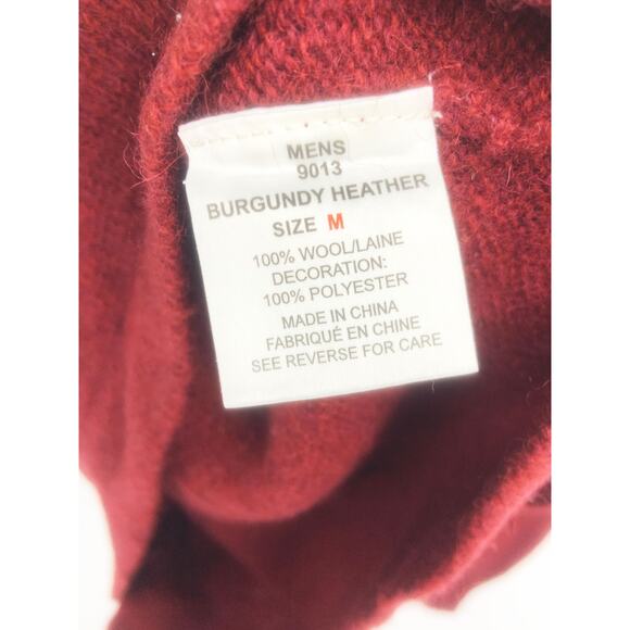 Woolrich Mens Red Burgundy Heather Wool Half Zip Mock Sweater Size M - Picture 5 of 7